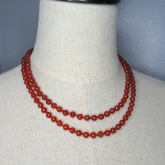 Hand knotted Carnelian bead necklace - Picture 1 of 11